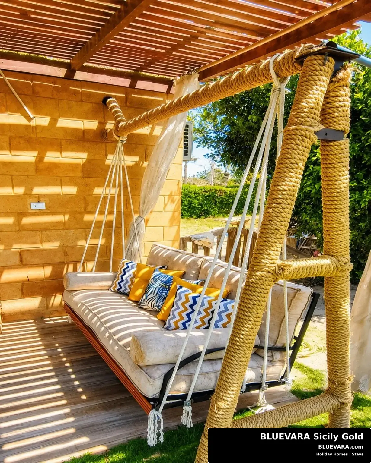 Covered swing bench